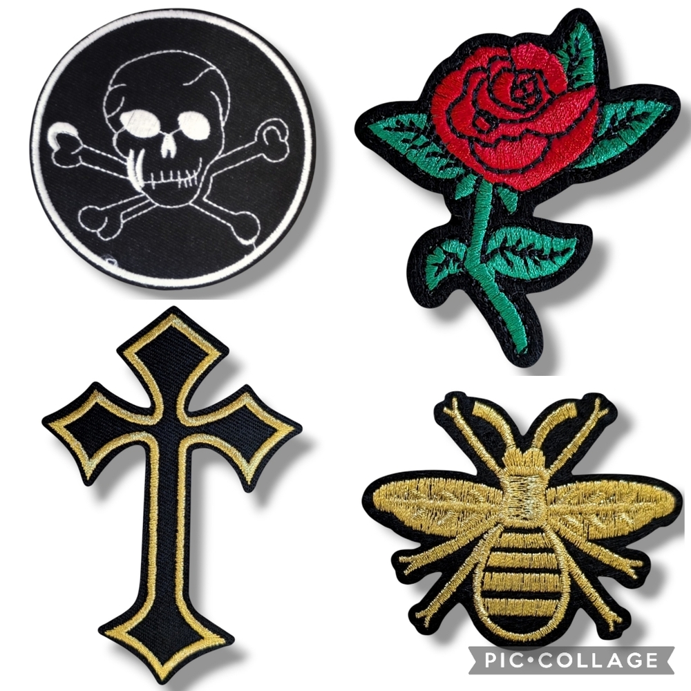 NWT Bundle Of 4 Rare Goth Feminine Biker Vest Patches